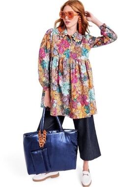 Kika Vargas x Target Floral Scalloped Collar Cottagecore Boho Babydoll Dress